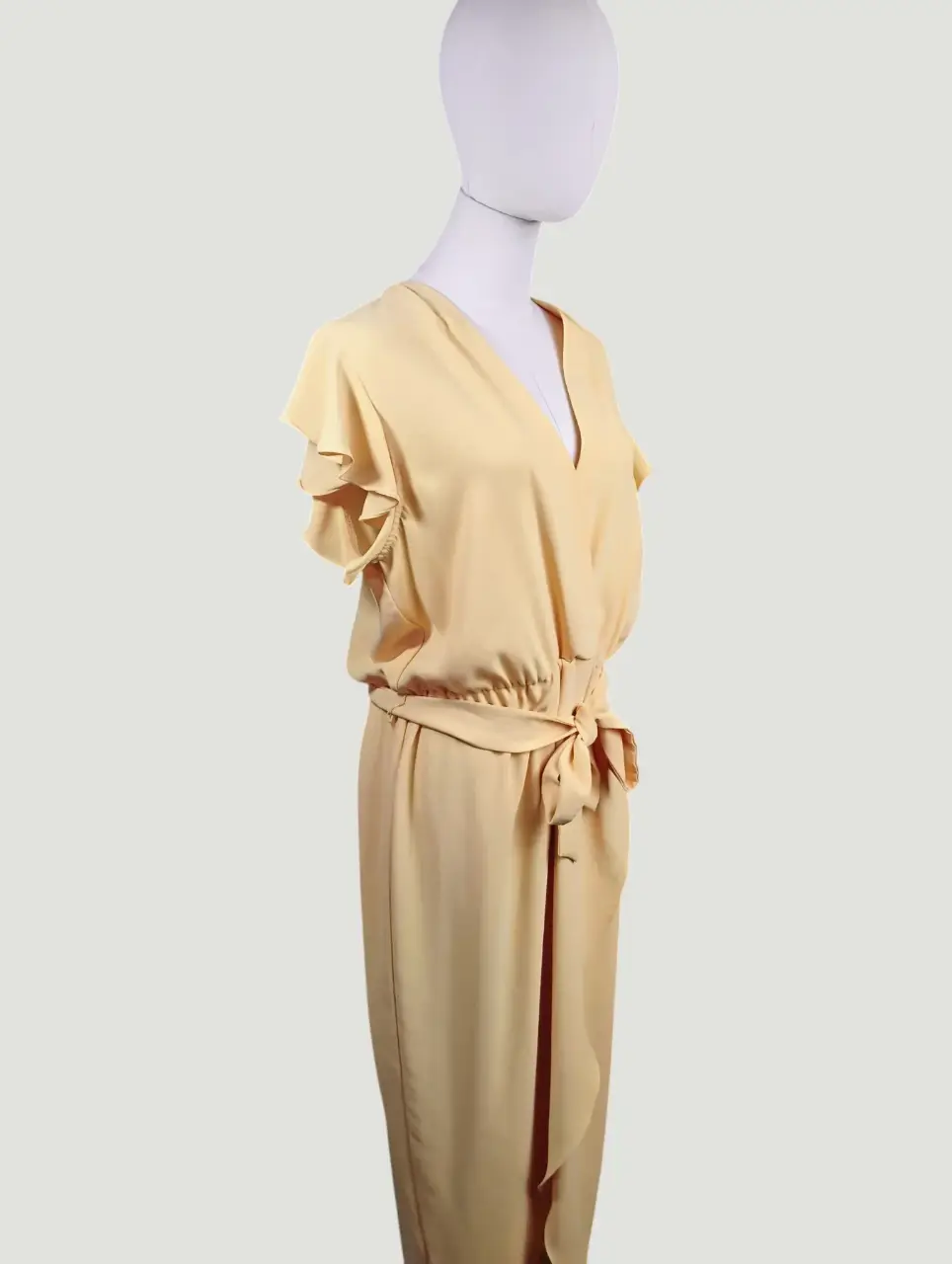 Amanda Uprichard Martinique Yellow Faux Wrap Midi Dress 1X thumbnail 6