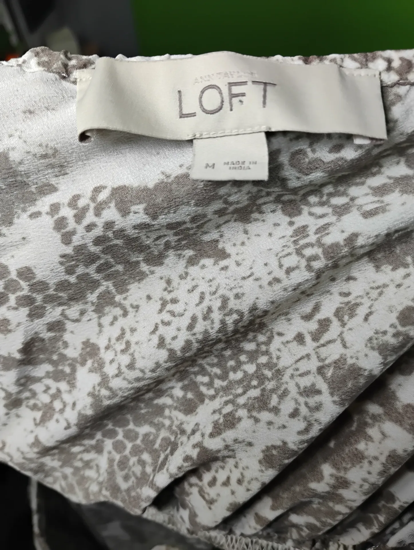 Ann Taylor LOFT Snakeskin Print Drawstring Waist Tiered Dress M thumbnail 5