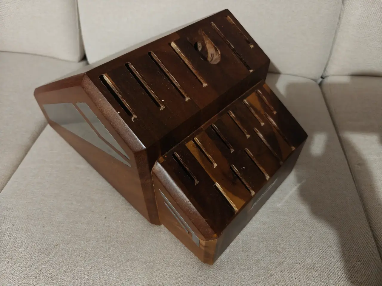 Dalstrong Acacia Wood Knife Block Empty - Modern Design w/ Metal Accents