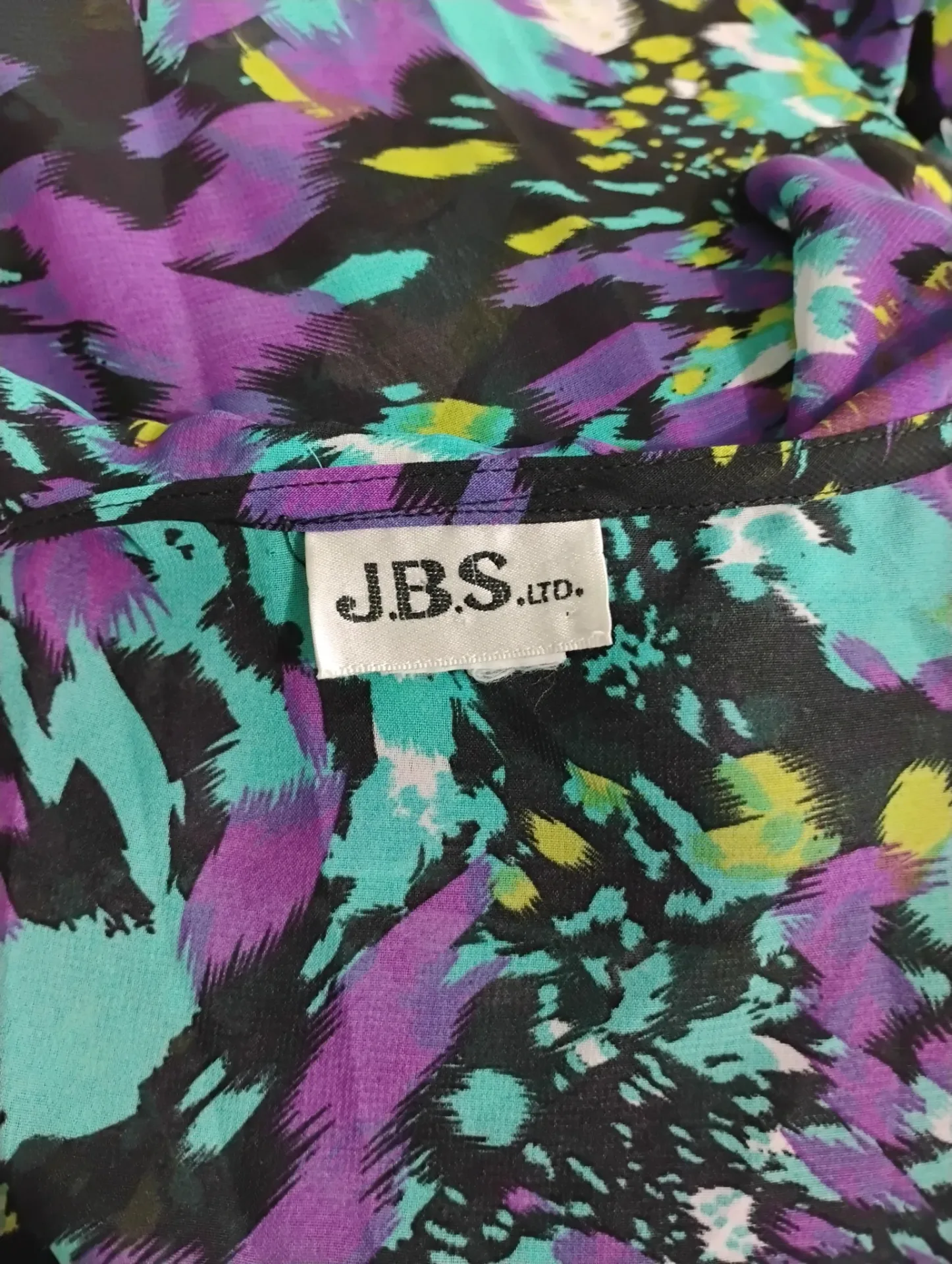 J.B.S. LTD. Women's Multicolor Abstract Print Wrap V-Neck Midi Dress thumbnail 5