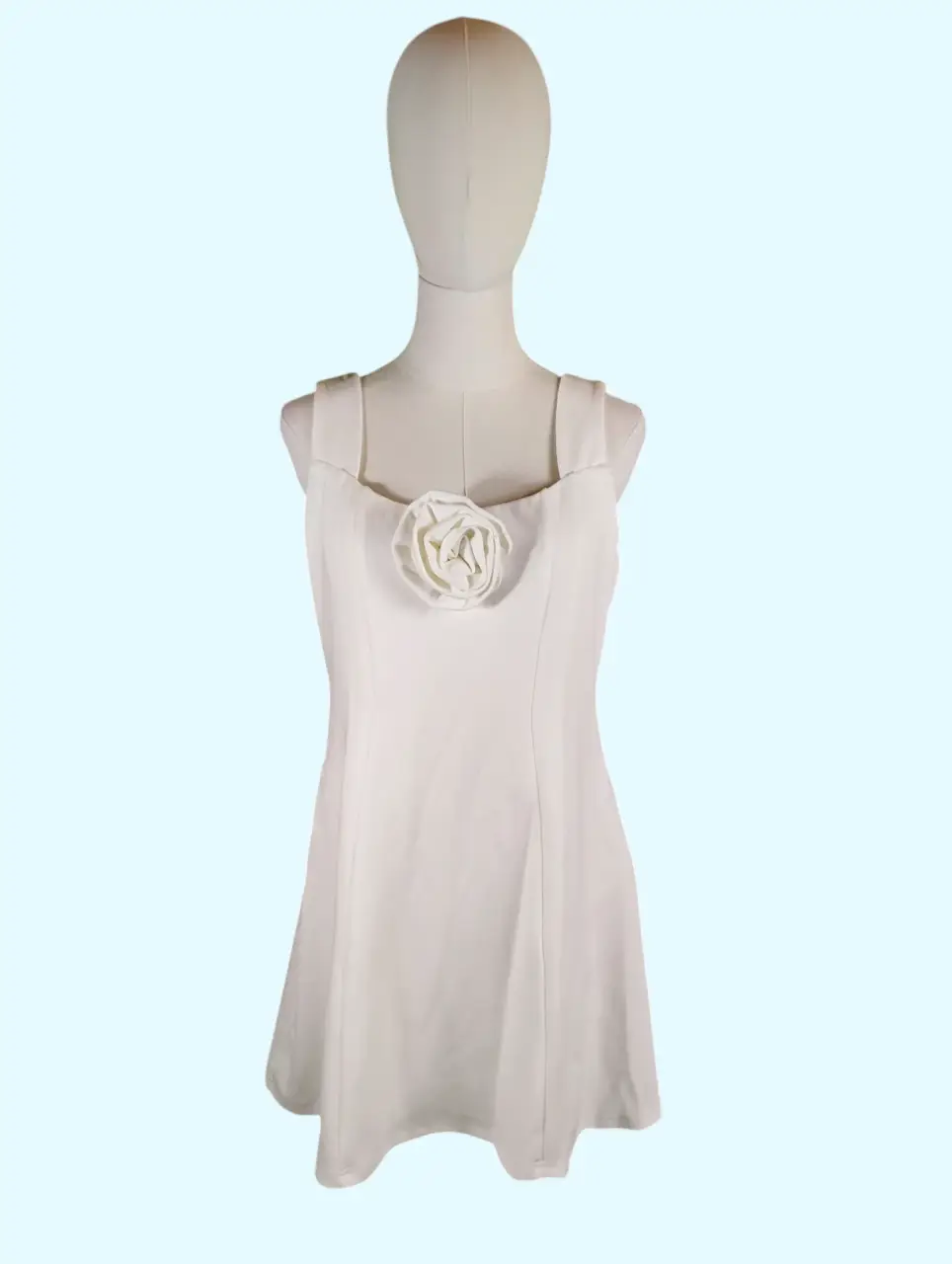 Lulus White Rosette A-Line Mini Dress Women's XL thumbnail 5