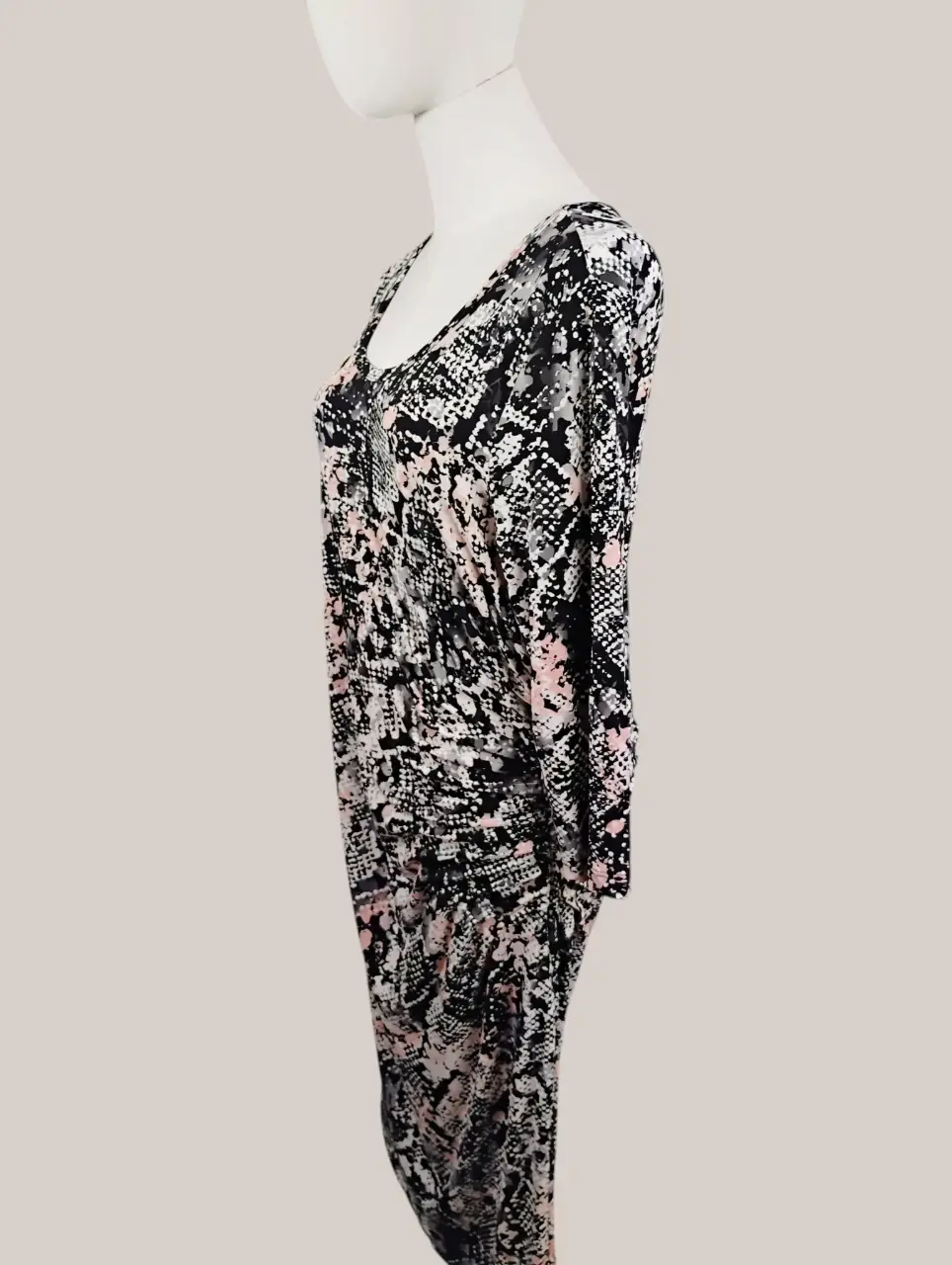 Calvin Klein Women's Snake Print Ruched Sheath Dress Size 14 EUC thumbnail 2