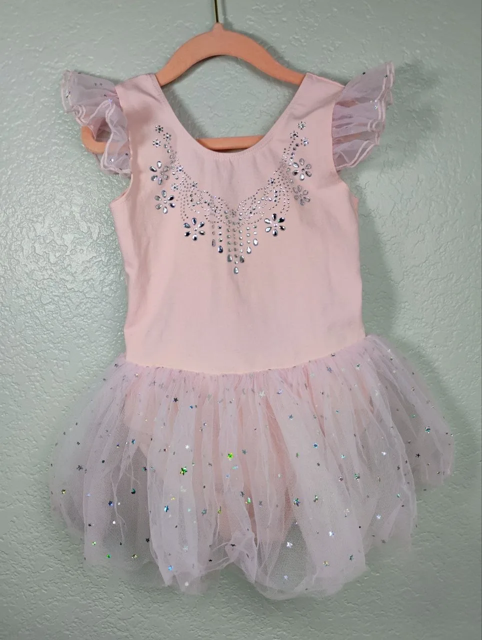 Zaclotre Girl's Pink Ballet Tutu Leotard Dance Dress Size 140/US 4-6 Rhinestone Glitter