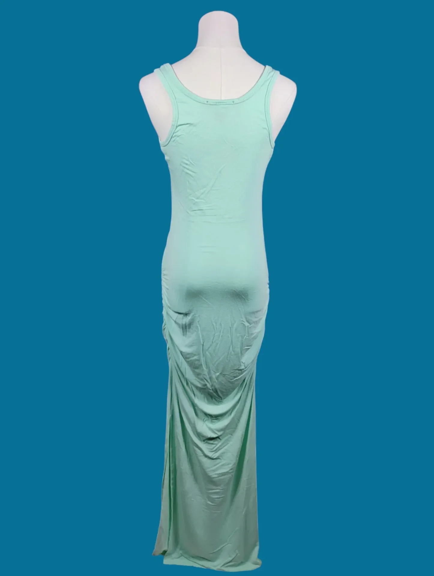 Victoria's Secret Mint Green Ruched Maxi Tank Dress S/P thumbnail 4