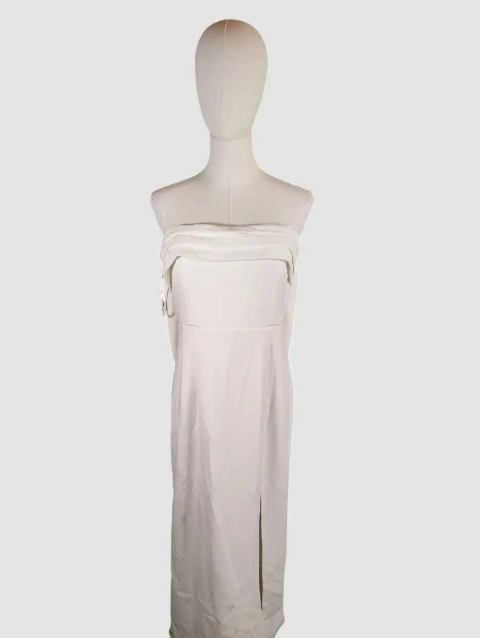 Lulus Ivory Strapless Midi Dress with Bow Back Women's Size L NWOT thumbnail 3