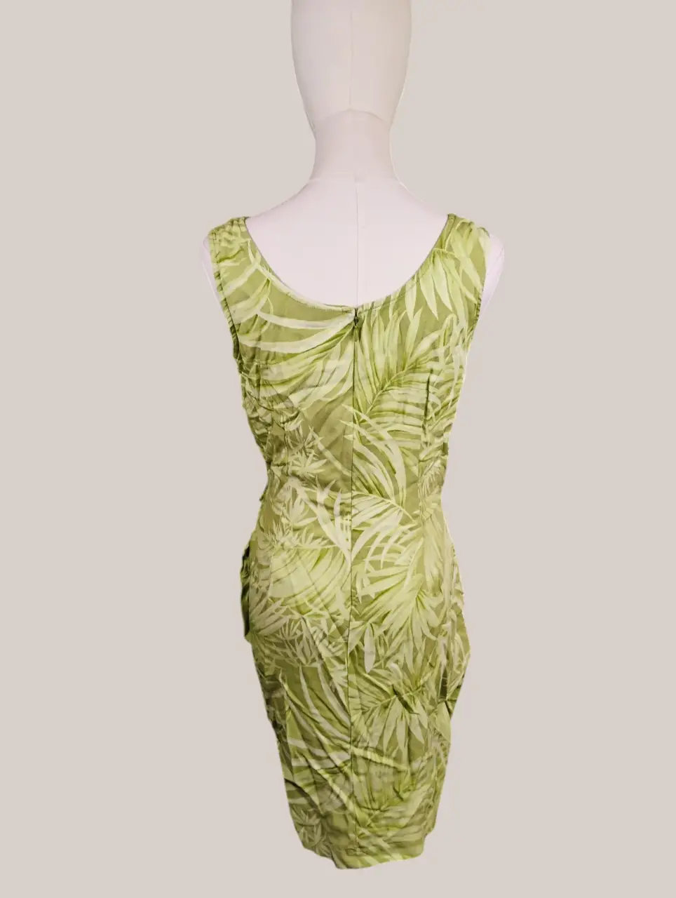 Caribbean Joe Petite Tropical Leaf Tie Waist Sleeveless Dress Size M thumbnail 3