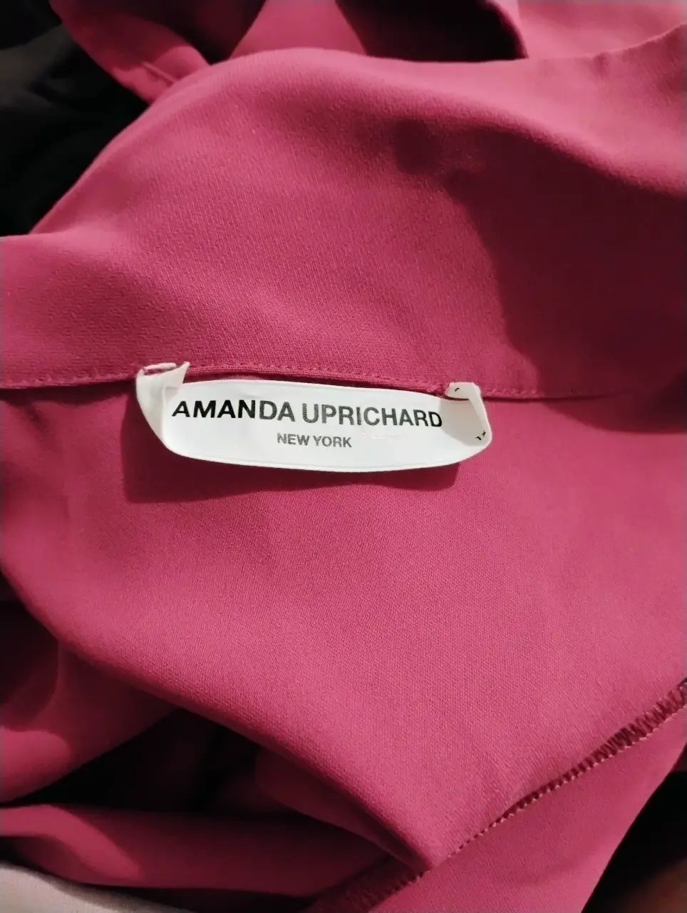 Amanda Uprichard Magenta Short Sleeve Collared V-Neck Wrap Dress thumbnail 5
