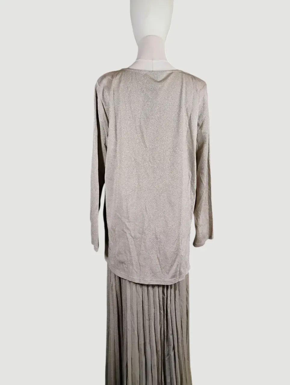 Abaya Addict XL Shimmering Taupe Modest Two Piece Skirt Set thumbnail 2