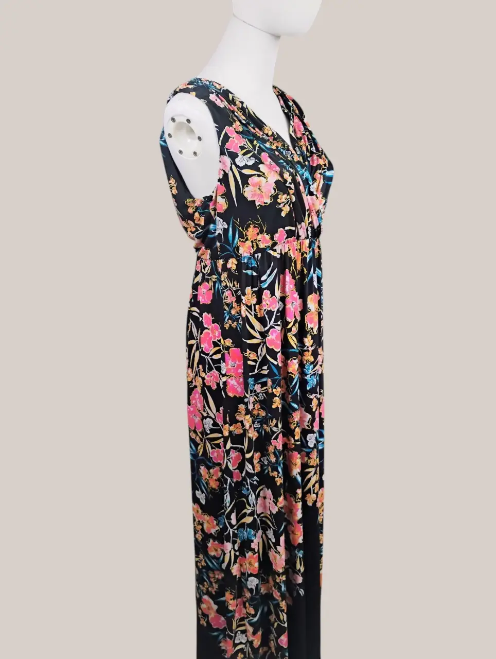 Soma Women's Floral V-Neck Sleeveless Maxi Dress Black Size M thumbnail 2