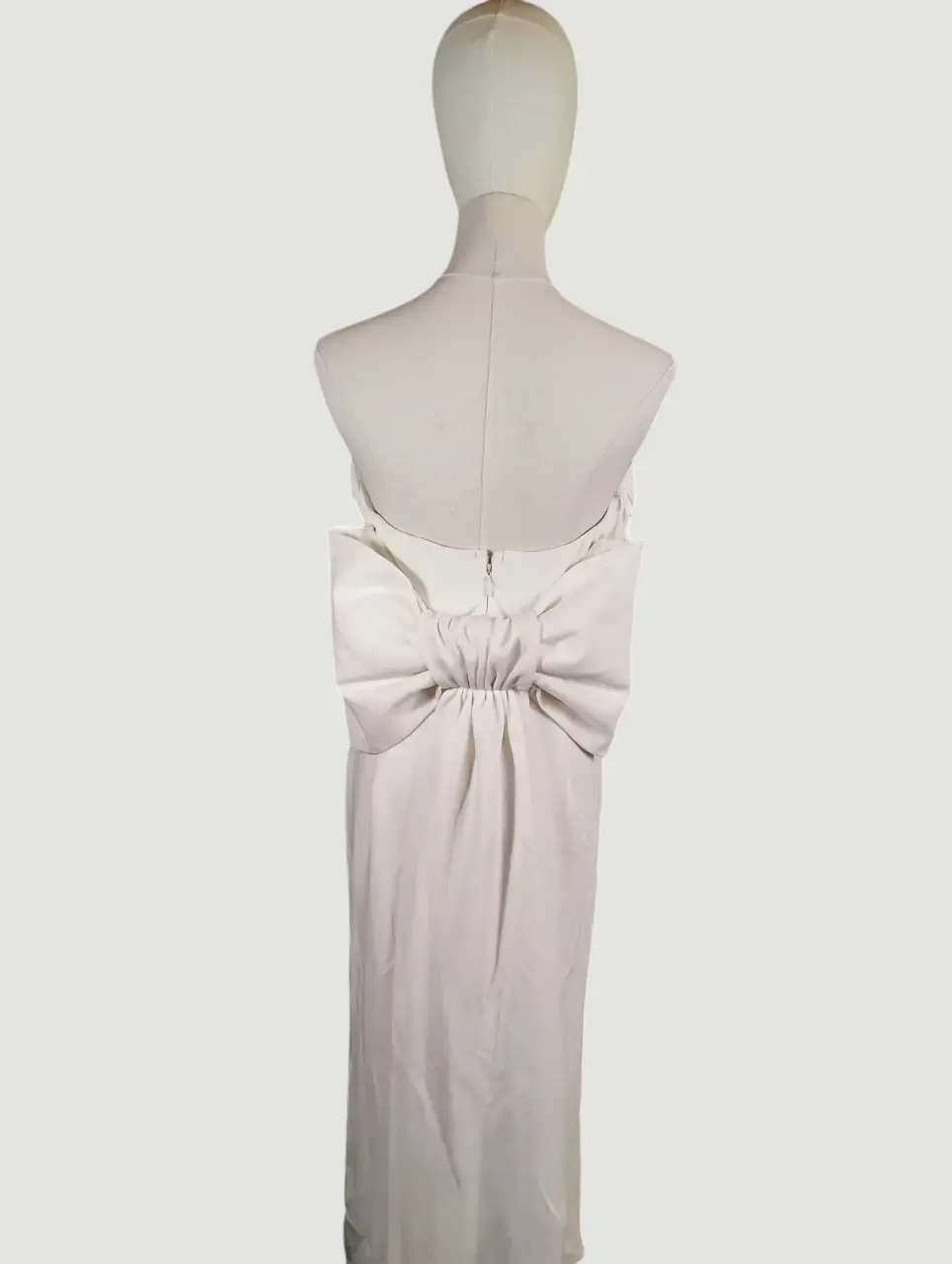 Lulus Ivory Strapless Midi Dress with Bow Back Women's Size L NWOT thumbnail 4