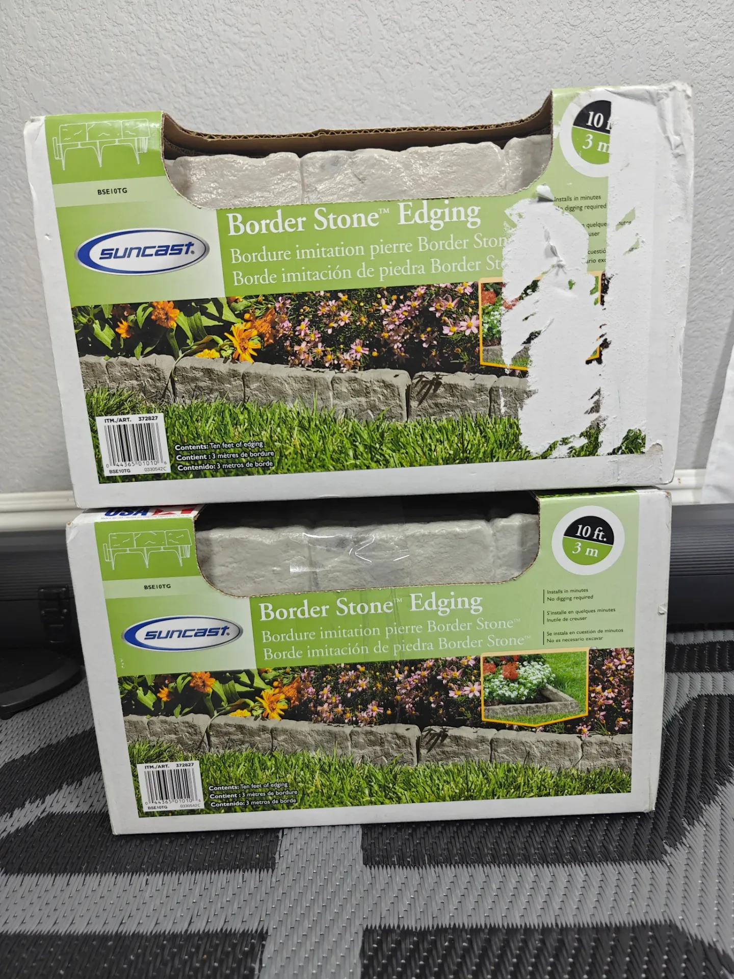 (12 available - price each) Suncast Border Stone 10ft Landscape Edging Pound-In Garden Gray New thumbnail 4