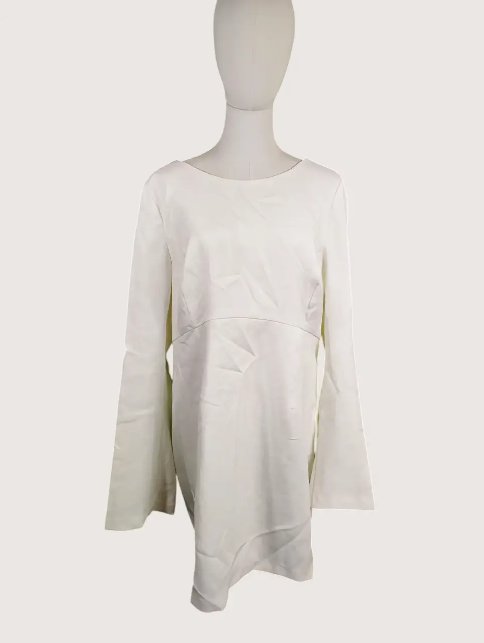Lulus White Bow Back Long Sleeve Asymmetric Mini Dress Women's XXL thumbnail 2