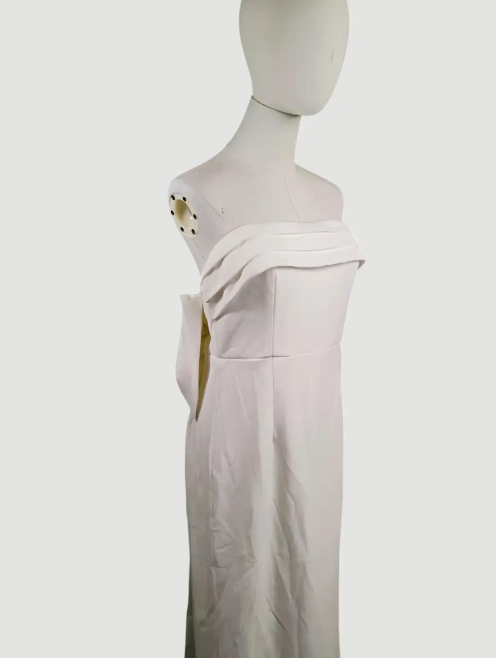 Lulus Ivory Strapless Midi Dress with Bow Back Women's Size L NWOT