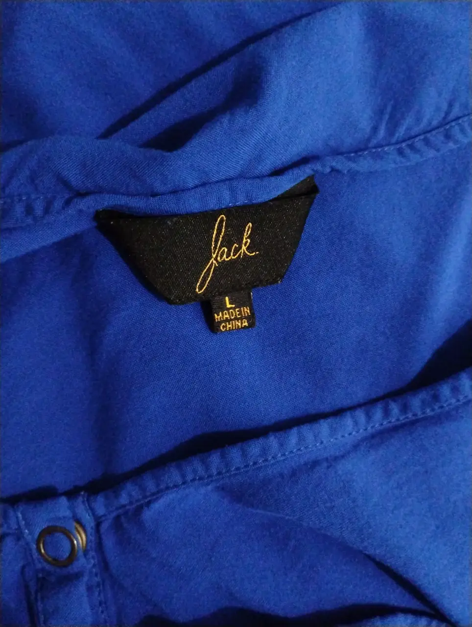 Jack Women's Royal Blue Batwing Sleeve Blouse Top Belted Size L thumbnail 5