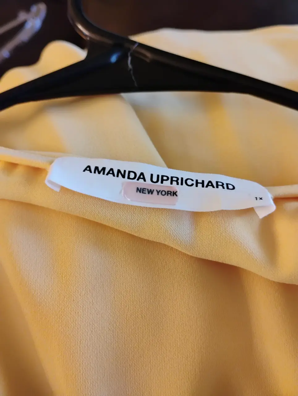 Amanda Uprichard Martinique Yellow Faux Wrap Midi Dress 1X thumbnail 9