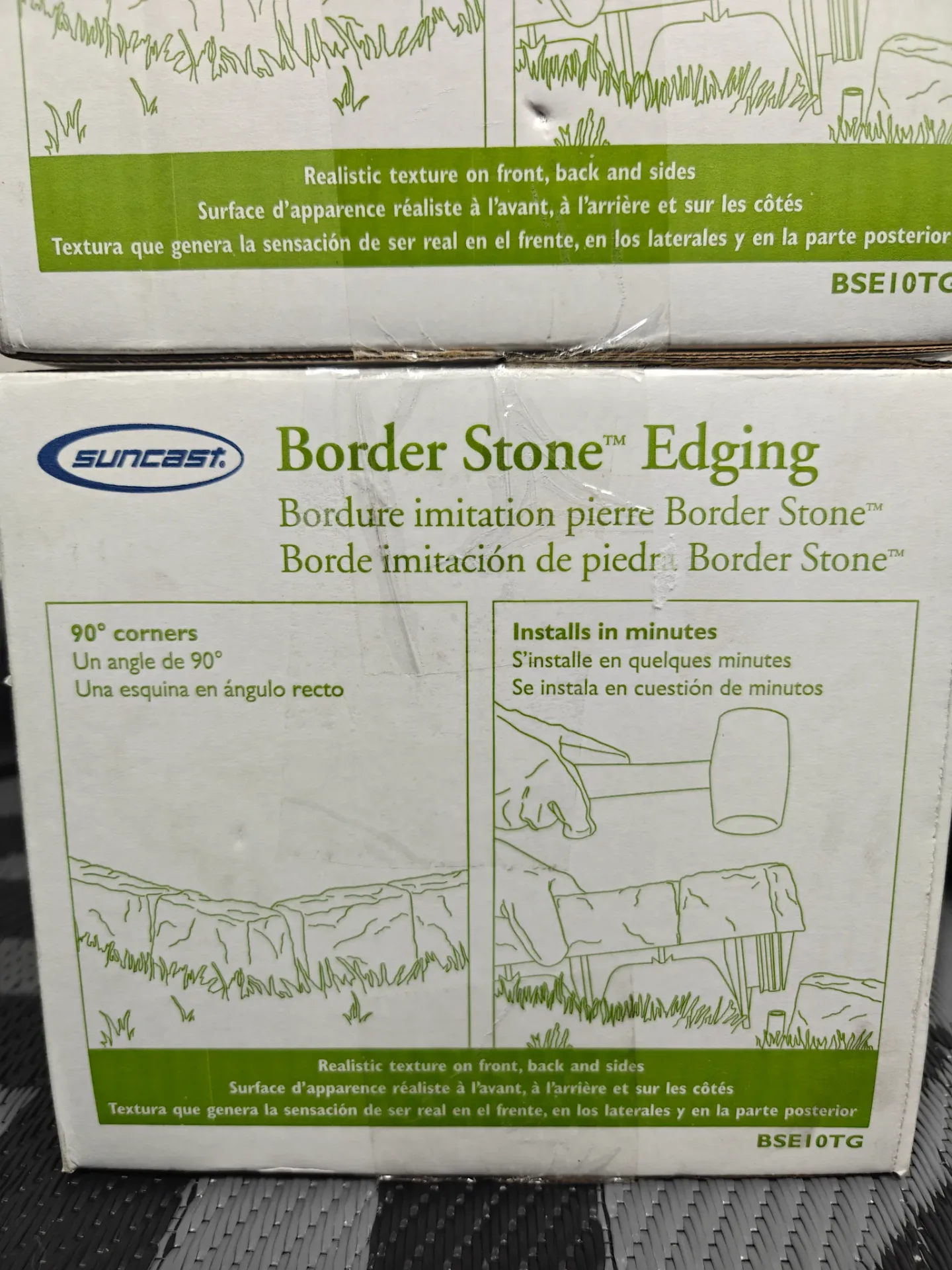 (12 available - price each) Suncast Border Stone 10ft Landscape Edging Pound-In Garden Gray New thumbnail 2
