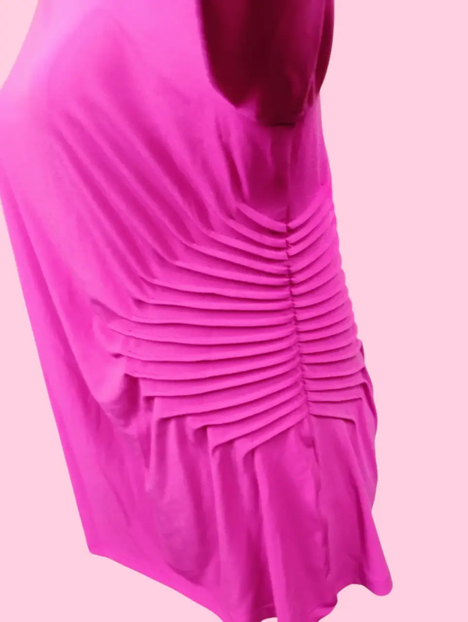 Dana Buchman Women's Pink Ruched Boat Neck 3/4 Sleeve Top L thumbnail 3
