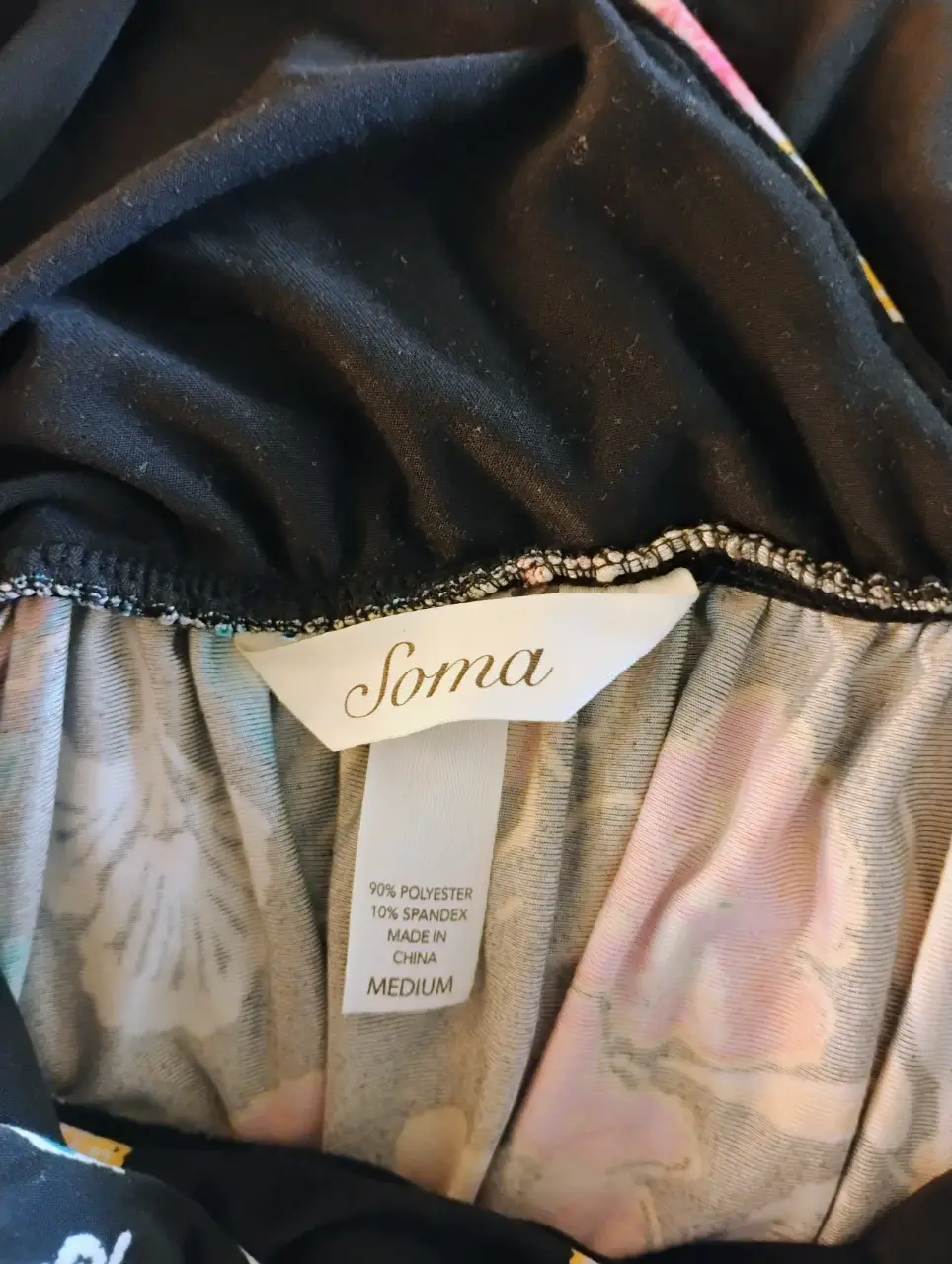 Soma Women's Floral V-Neck Sleeveless Maxi Dress Black Size M thumbnail 6