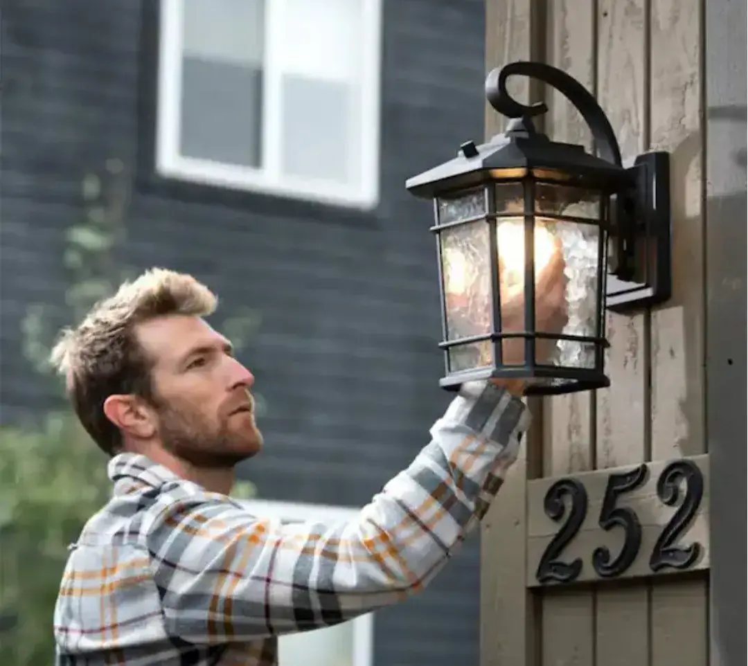 KODA Outdoor LED Wall Lantern Dusk-to-Dawn New In Box Black or Bronze thumbnail 5