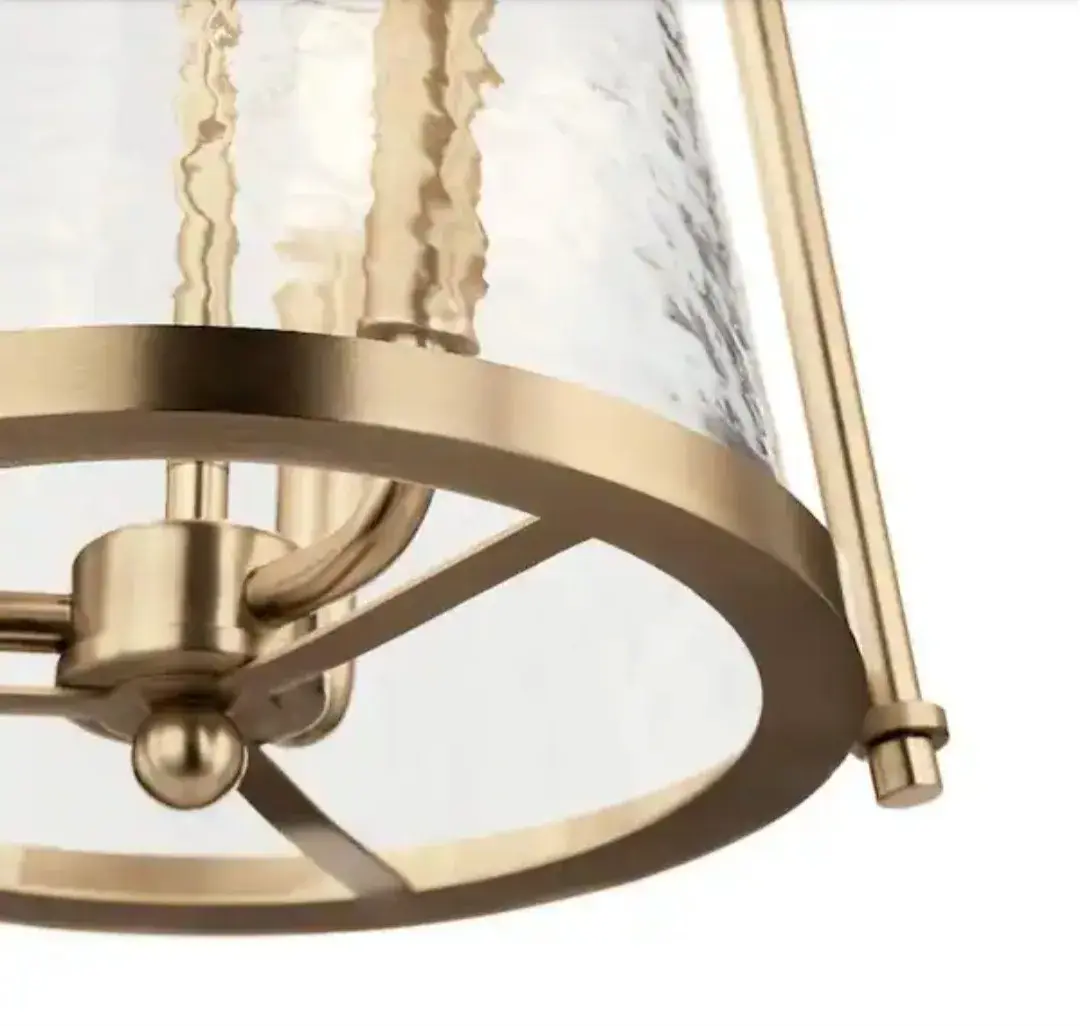 Kichler Nerine 3-Light Champagne Bronze Pendant Light w/ Hammered Glass thumbnail 4