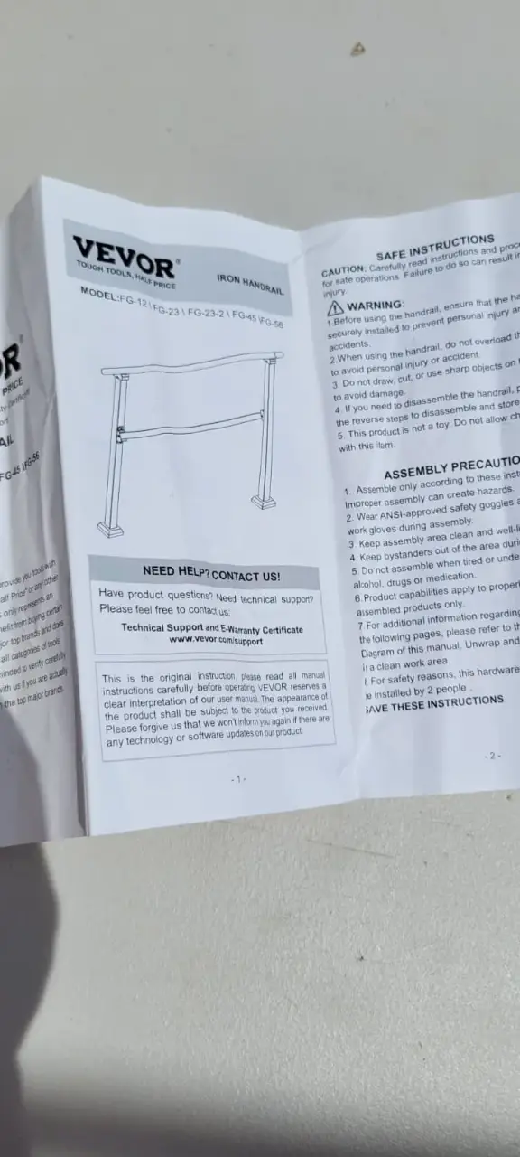 VEVOR Iron Handrail Stair Railing - New In Box thumbnail 4