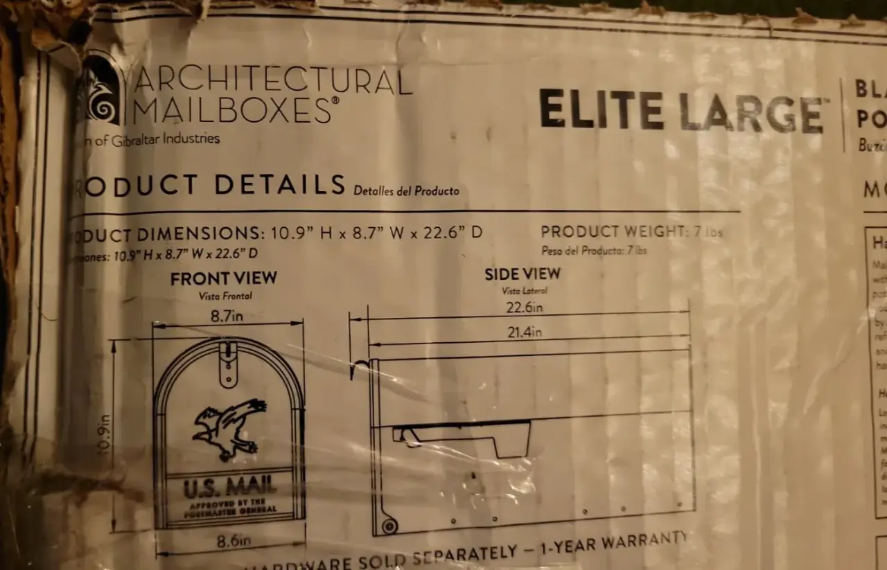 Architectural Mailboxes Elite Large Black Galvanized Steel Post Mount Mailbox thumbnail 4
