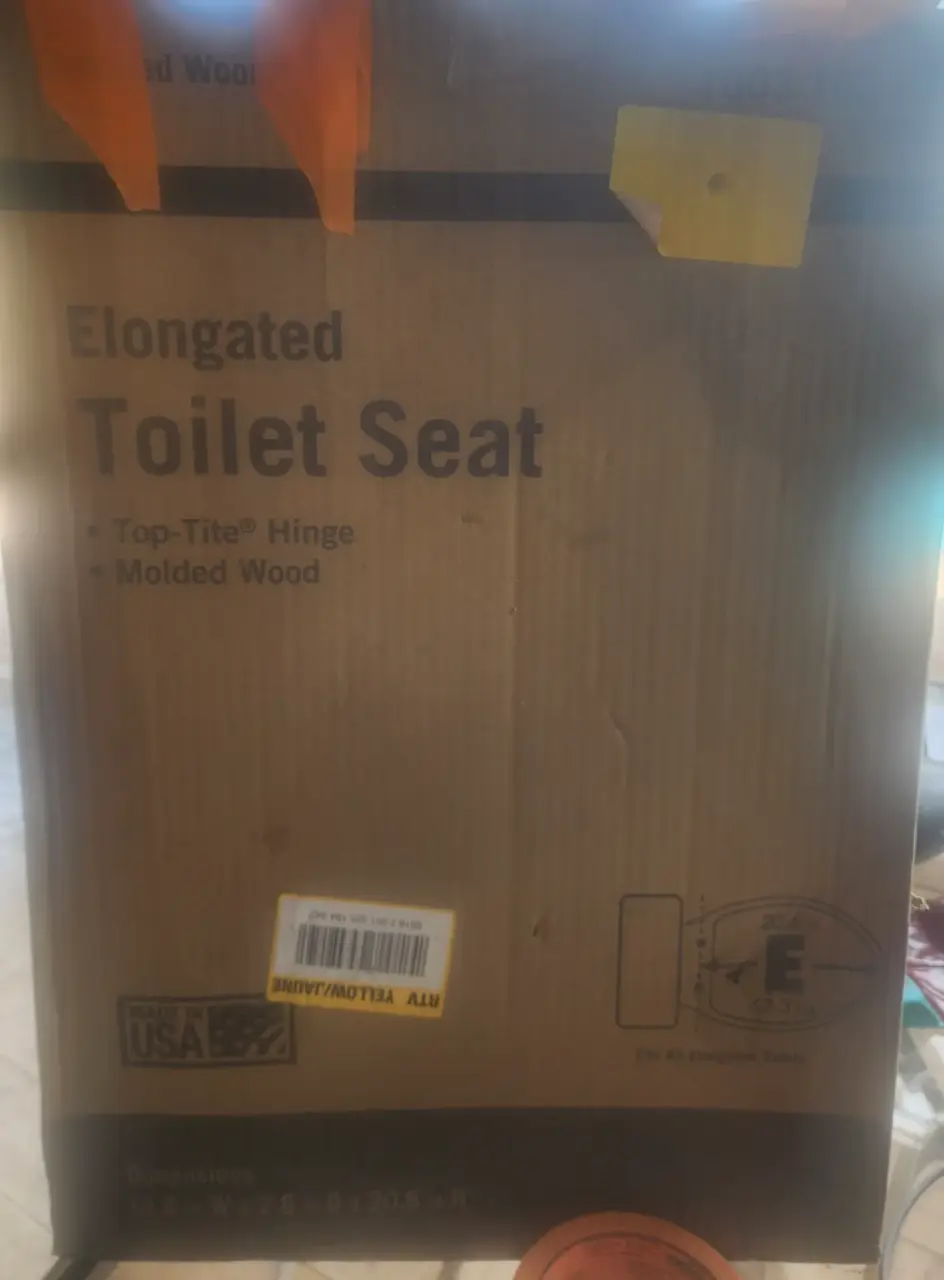 New White Elongated Molded Wood Toilet Seat Top-Tite Hinge thumbnail 4