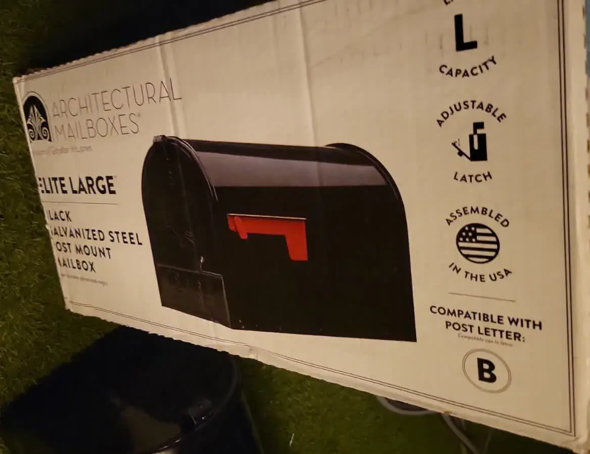 Architectural Mailboxes Elite Large Black Galvanized Steel Post Mount Mailbox thumbnail 2