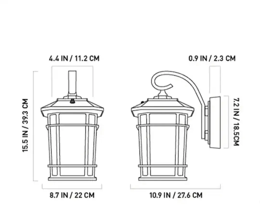 KODA Outdoor LED Wall Lantern Dusk-to-Dawn New In Box Black or Bronze thumbnail 9
