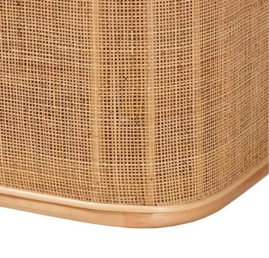 Bali & Pari Ishana Boho Rattan Storage Bench w/ White Cushion thumbnail 6