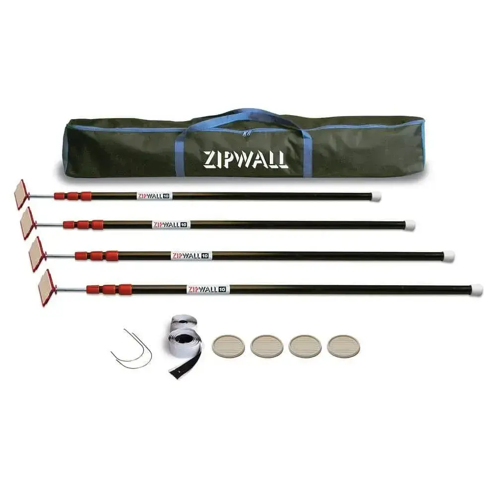 ZipWall HD Dust Barrier System Kit with 3 Poles & Carry Bag---it is missing one pole, only 3 in box