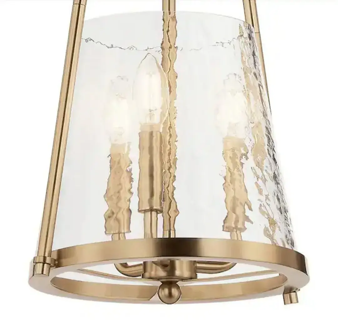 Kichler Nerine 3-Light Champagne Bronze Pendant Light w/ Hammered Glass thumbnail 5