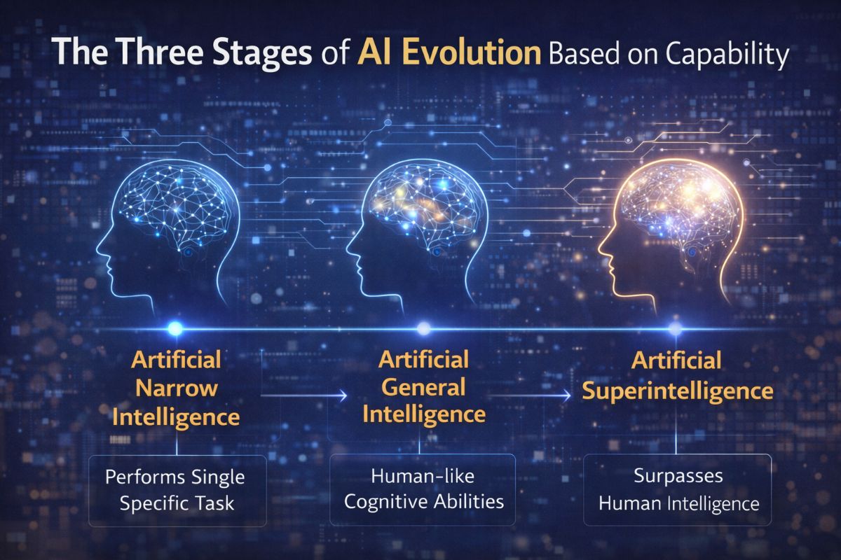 The Three Stages of AI Evolution Based on Capability