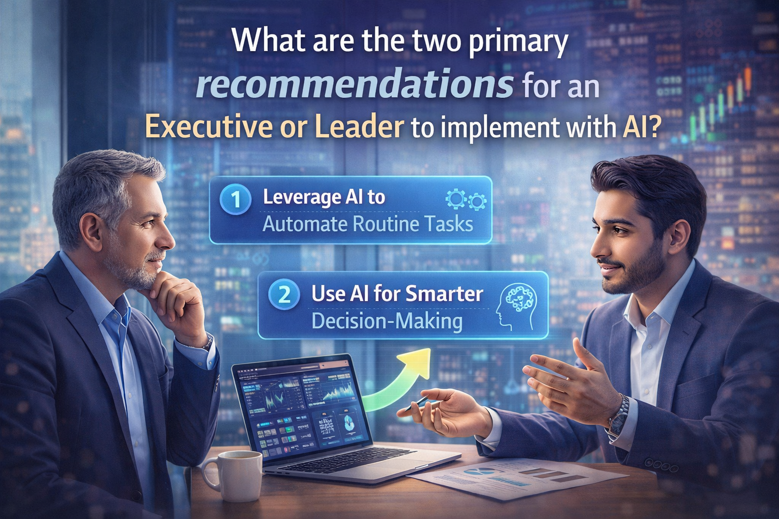 What are the two primary recommendations for an Executive or Leader to implement with AI?