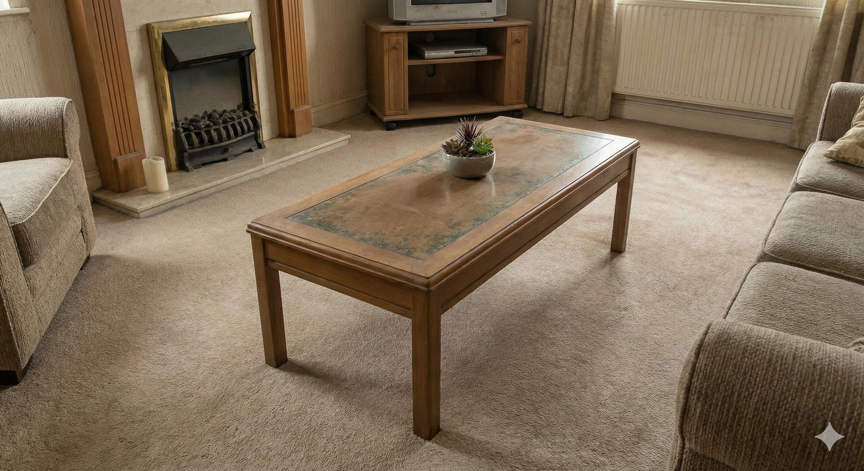 The same kitchen, now sparkling and tidy after professional cleaning.
