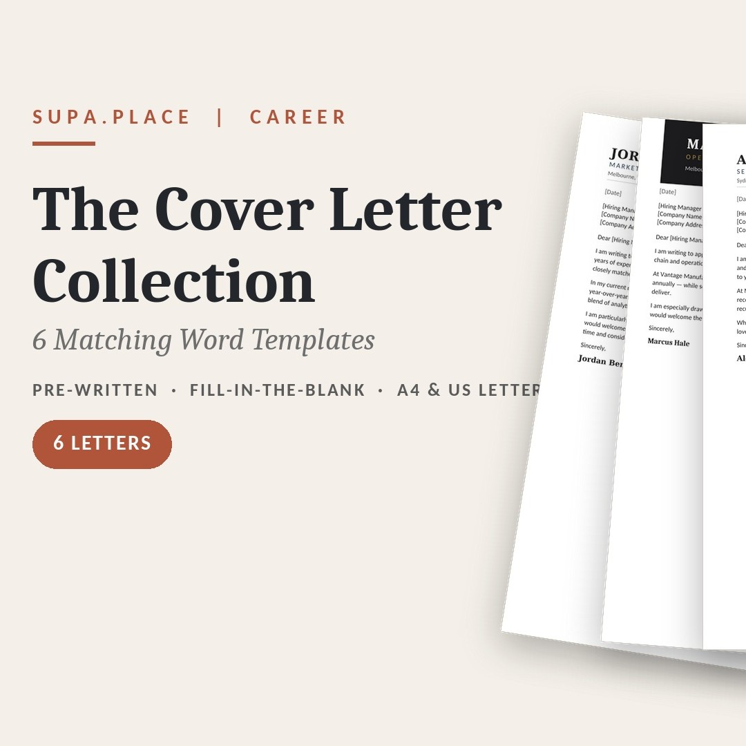 The Cover Letter Collection — 6 Matching Word Templates | Ready to Edit