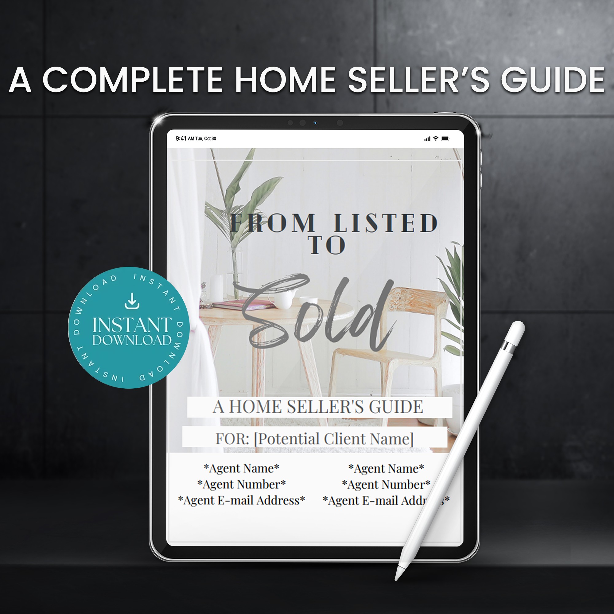 48 Page Real Estate Home Seller's Guide Canva Template | Seller Presentation Lead Magnet for Realtors | "From Listed to Sold" Marketing Packet