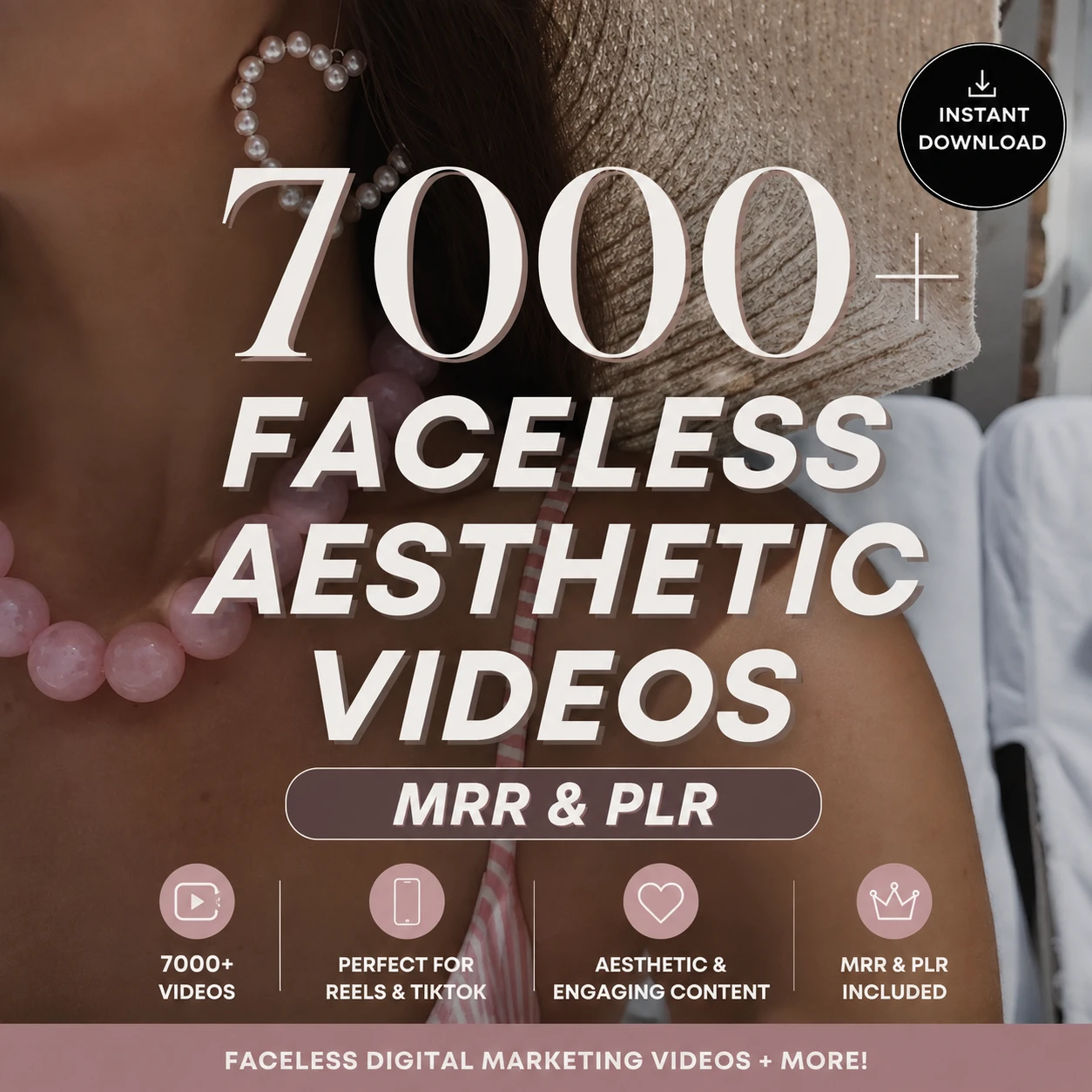 7000+ Faceless Aesthetic Videos Bundle | PLR & MRR Master Resale Rights | Canva Editable Reels & Stories for Digital Marketing