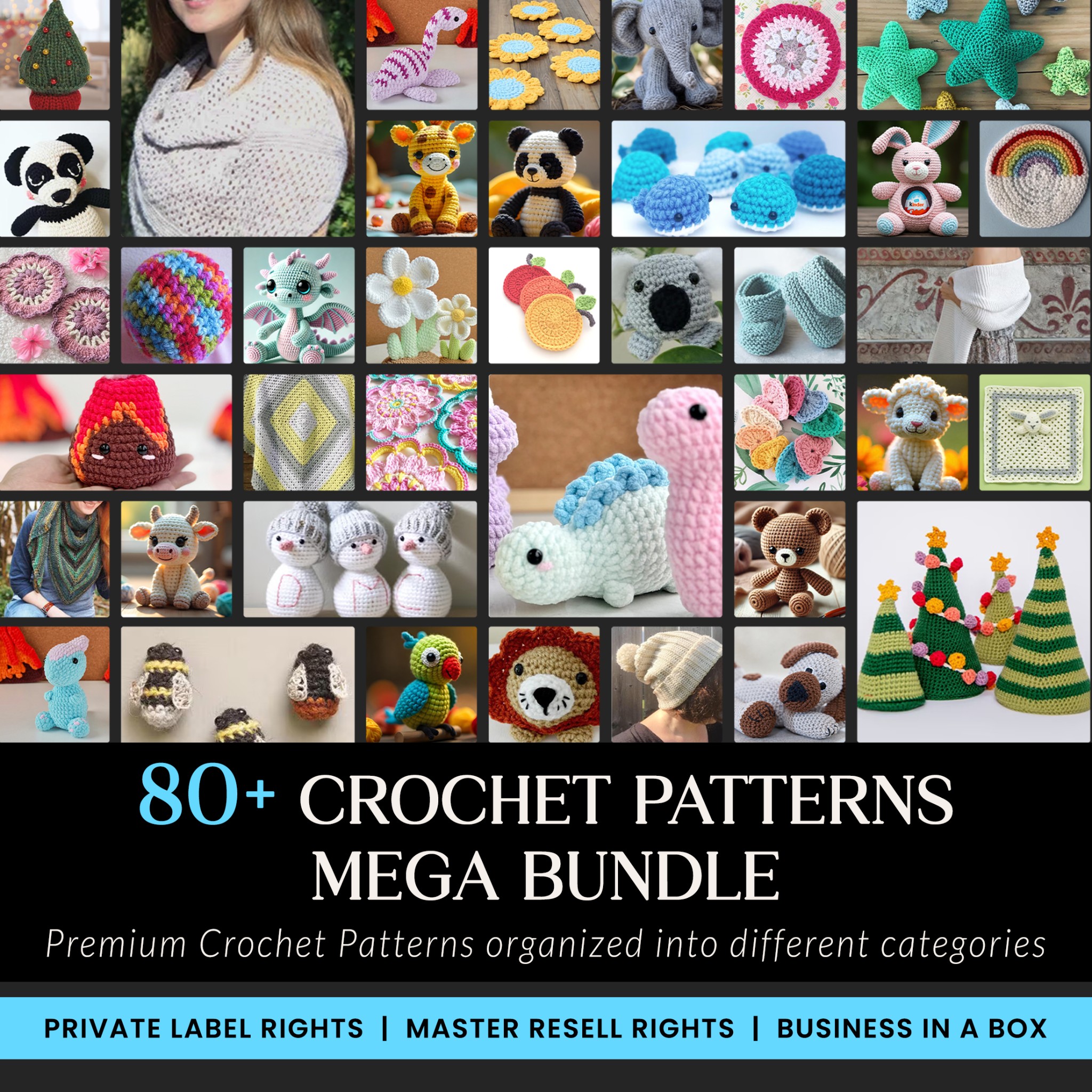 Ultimate Crochet Business in a Box | 80+ Modern Patterns with Master Resell Rights | Sell on Etsy & Shopify | PLR Digital Assets