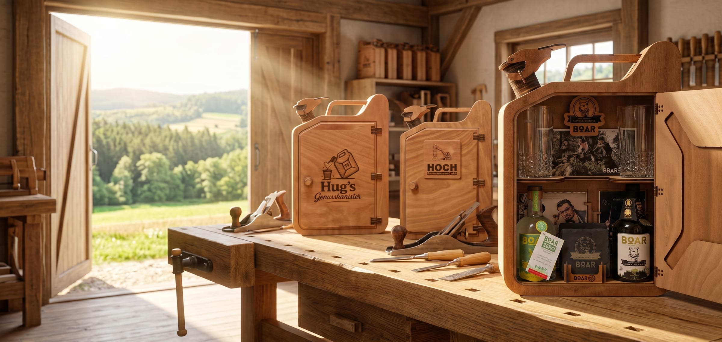 Handgefertigte Holzkanister — Lasergravur & Holzhandwerk aus der Ortenau