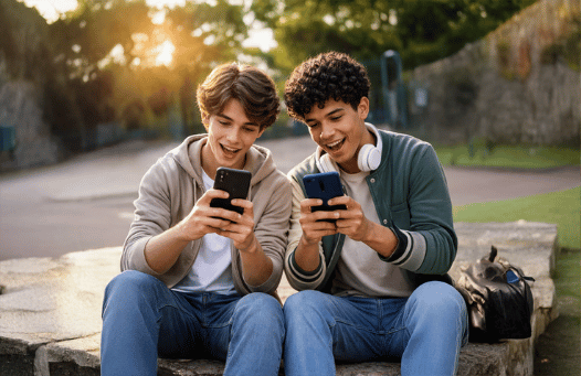 Alunos jovens praticando inglês na Smiley