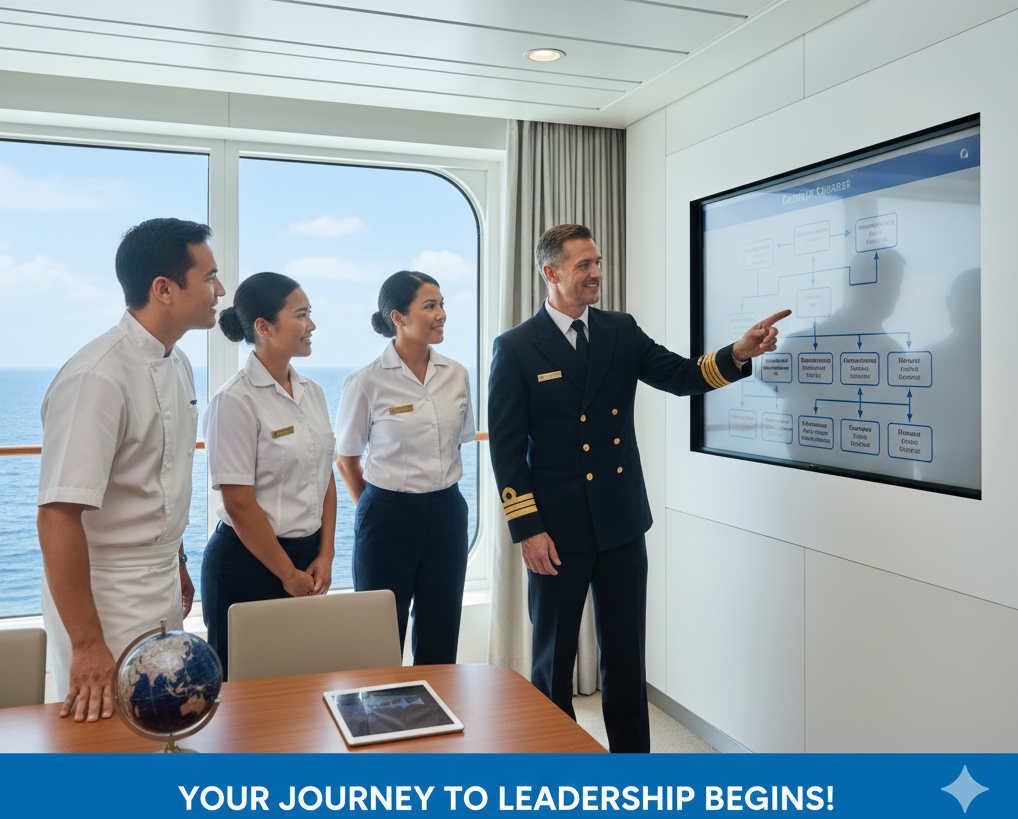 A fleet of cruise ships docked in a sunny port.