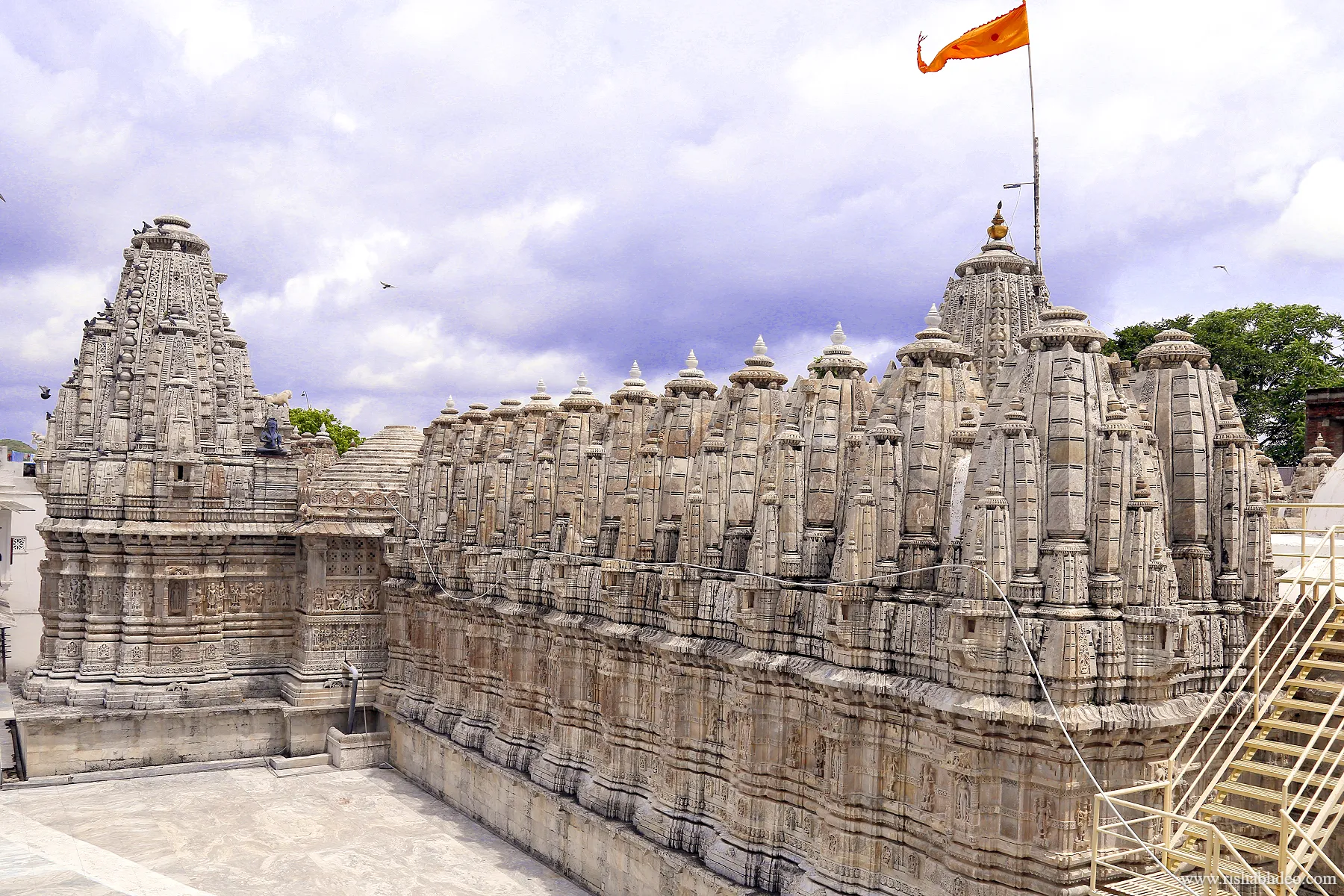 Beautiful stone carvings on roof