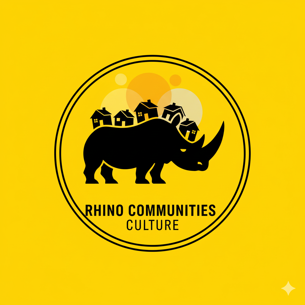 A yellow rhino logo for a decorative line.