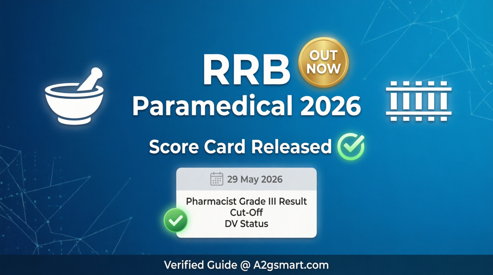 RRB Paramedical Score Card 2026: Pharmacist Result & DV Status | A2gsmart
