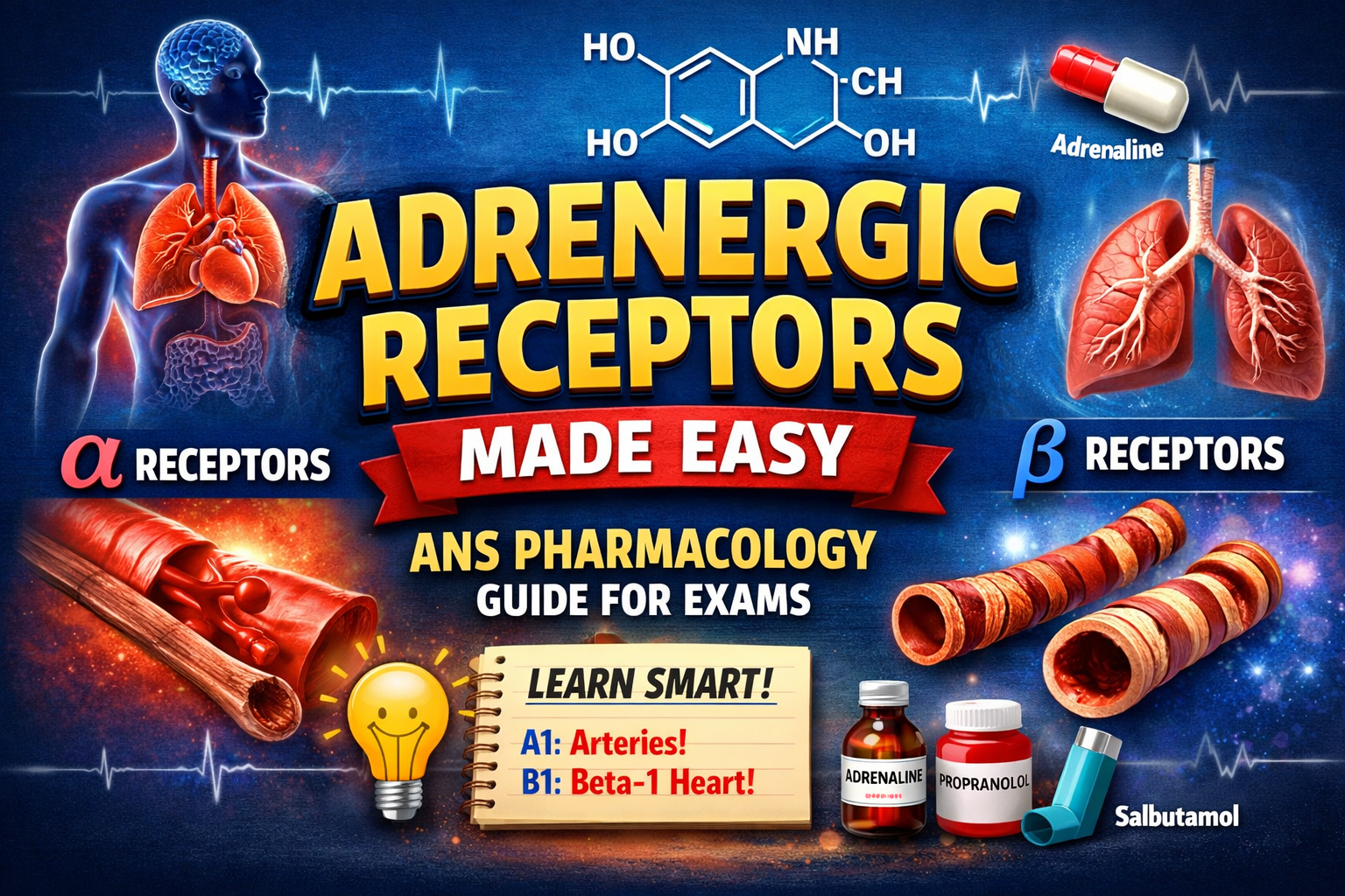 Adrenergic Receptors Made Easy – Complete ANS Pharmacology Guide for GPAT & B.Pharm