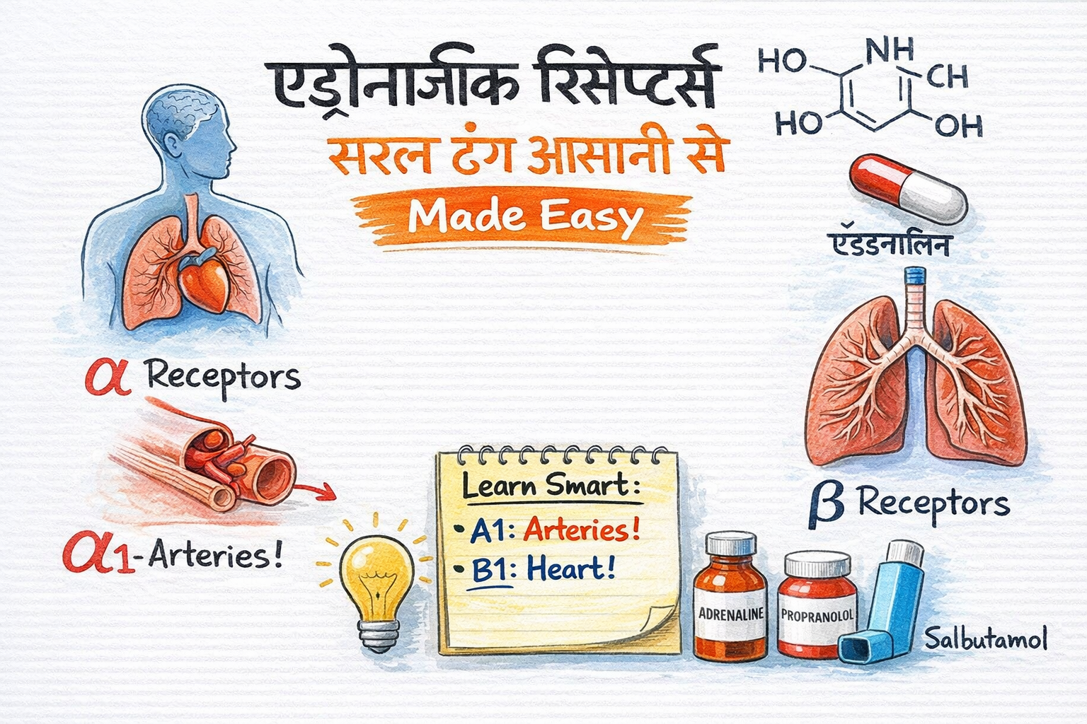Adrenergic Receptors simple – Complete ANS Pharmacology Guide for GPAT & B.Pharm