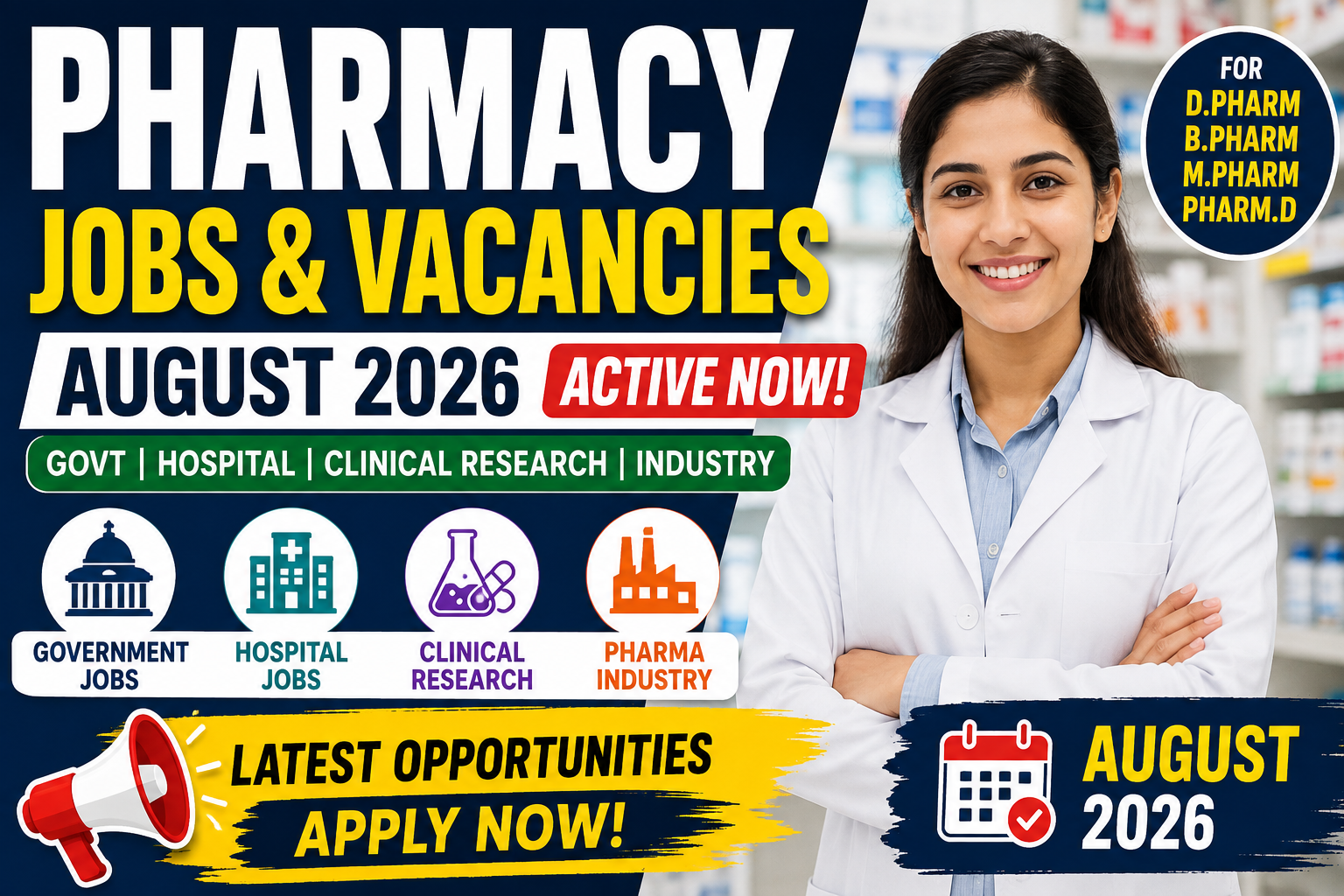 Pharmacy Jobs & Vacancies in August 2026: Active Opportunities for Pharmacy Students & Graduates