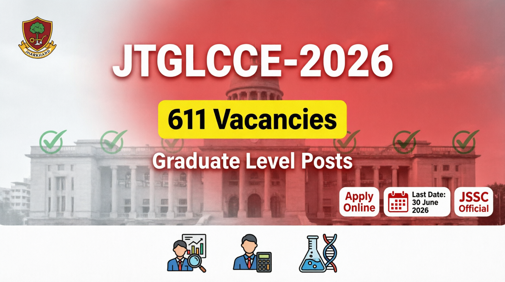JTGLCCE-2026: Jharkhand Technical/Specialist Graduate Level Competitive Exam Notification