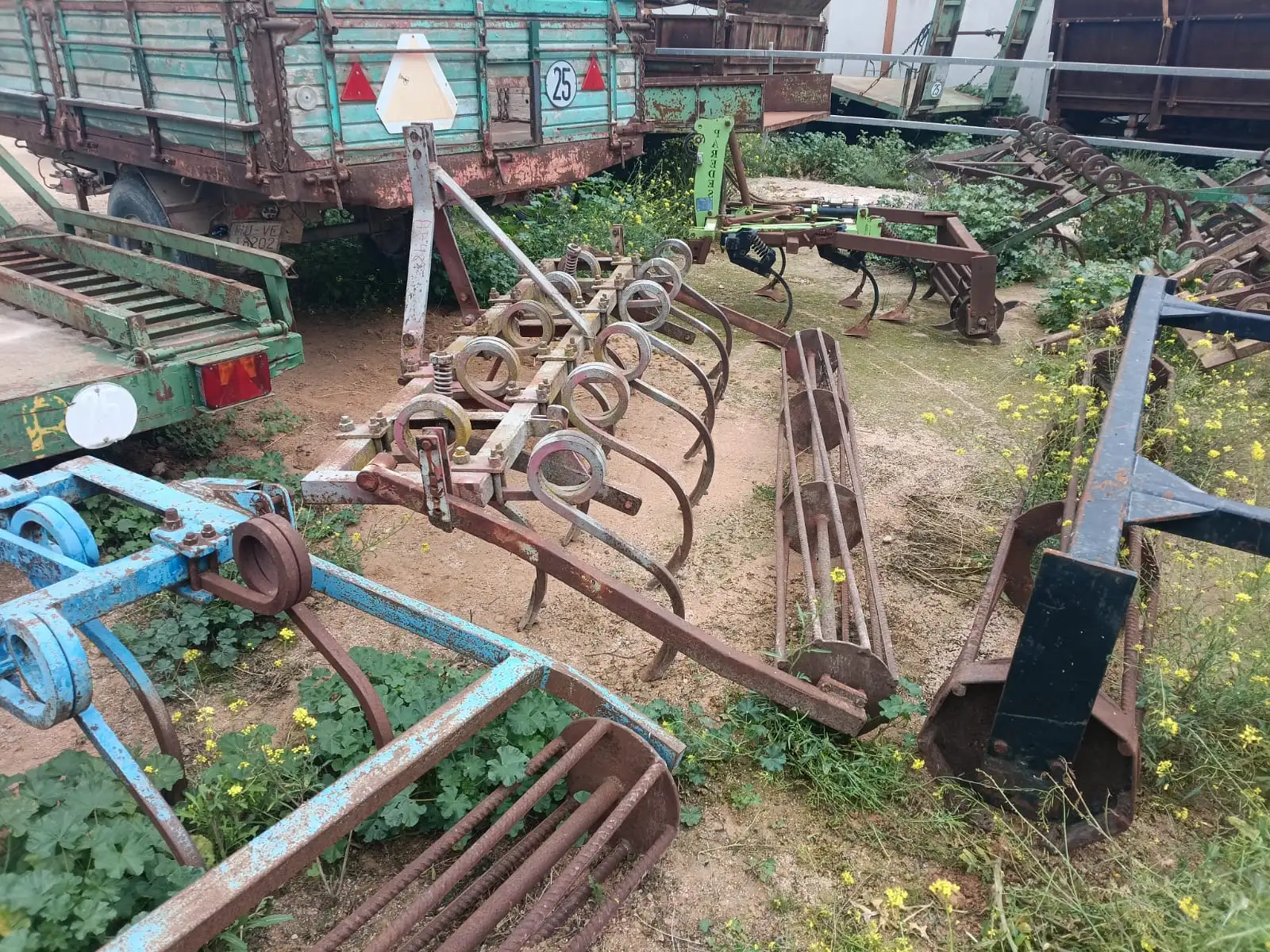 Cultivador artesanal de 11 brazos de fundición con rulo | cultivadores
